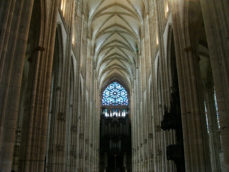 the inside of an ancient cathedral with a view into the navel