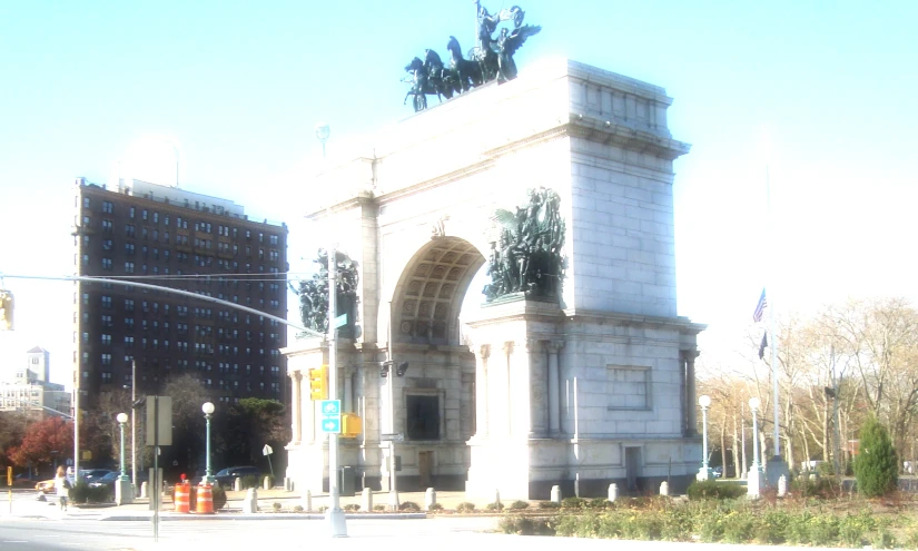 this is an image of a gated area with the statue on it