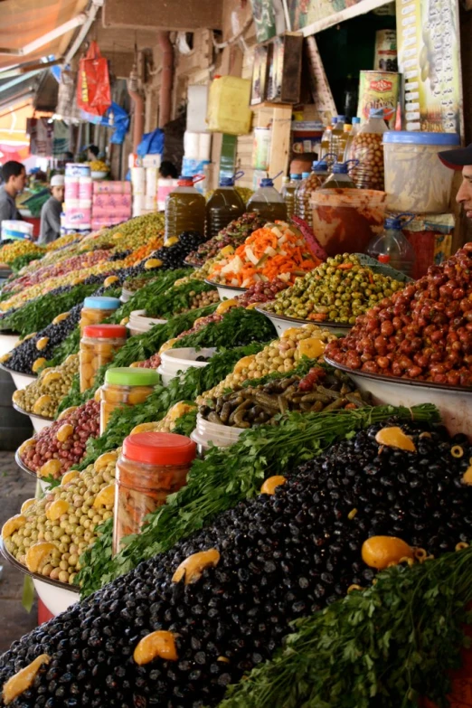 a variety of different kinds of olives are available