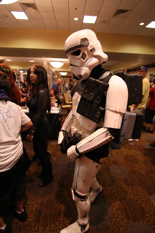 a person is dressed as a stormtrooper