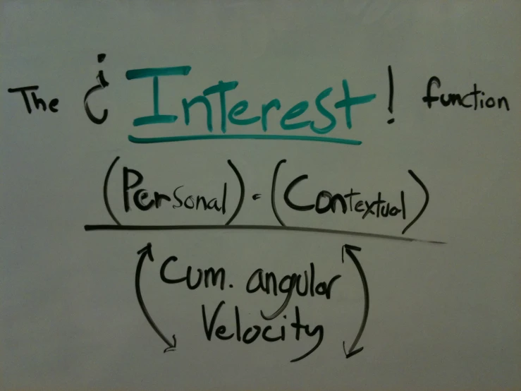 white board with handwritten writing on top and below the 5 interest