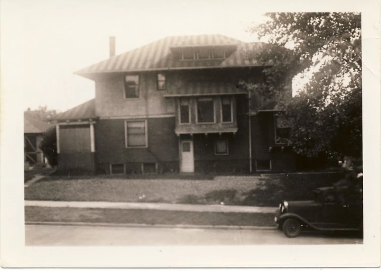 a black and white po of a house