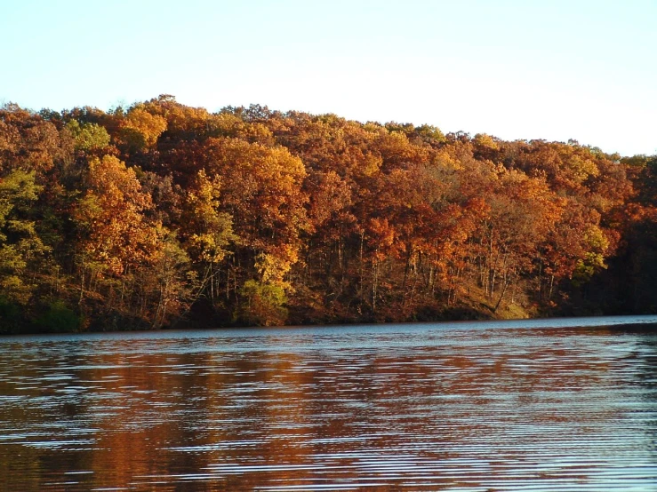 a beautiful view of the water of a lake