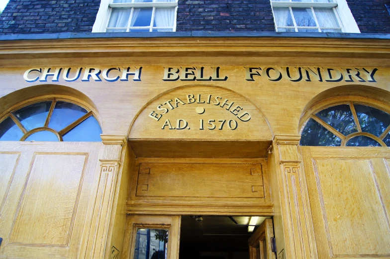 a large wooden entrance to a church