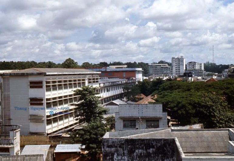 a view from a high rise over a city