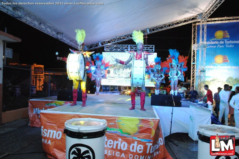 two performers at a show on a stage