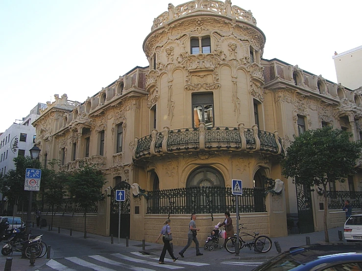 a tall building on the side of a street