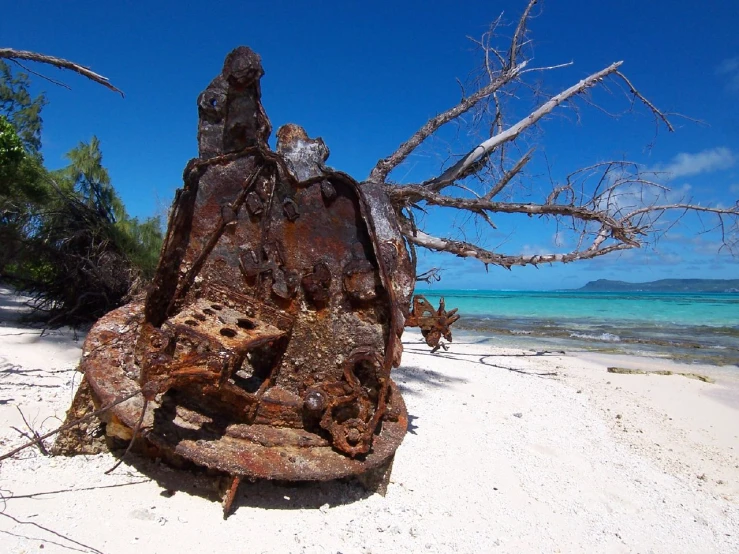 the large object has been cast into the sand