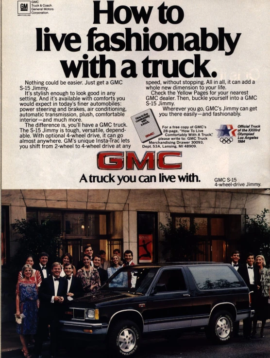 the ad is advertising the gmc truck and it's slogan