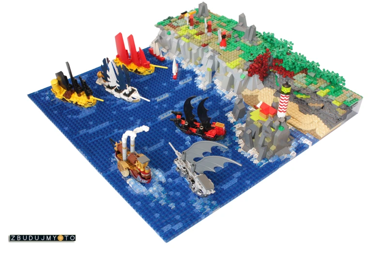 several 3d renderings of a game that is designed for lego