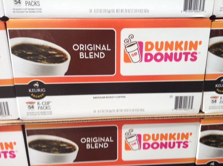 dunkin'donuts coffee are on the shelf at the store