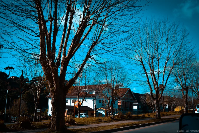 the view from a street on a very clear day