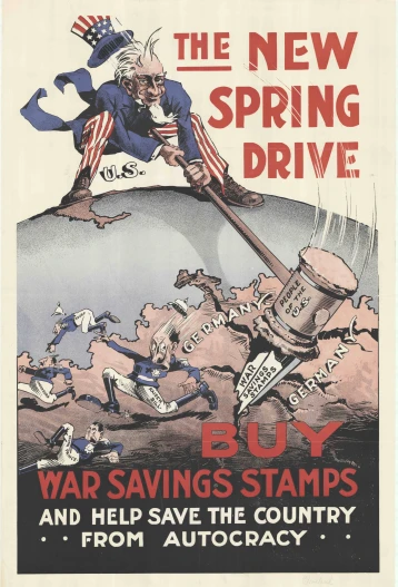 the poster for the campaign shows political cartoons