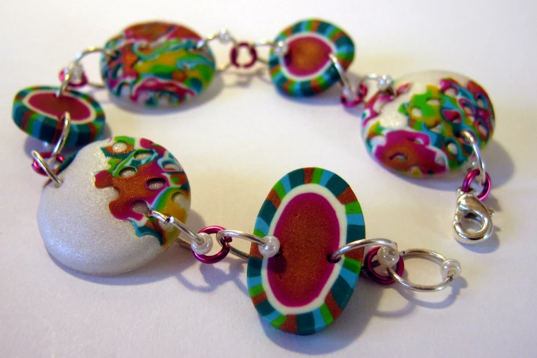 colorful glass bead celet with two eggs