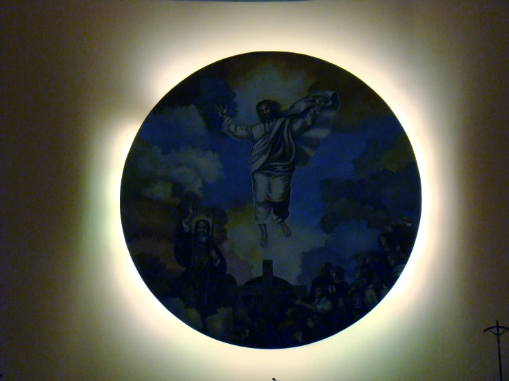 sun and a light up jesus in the center