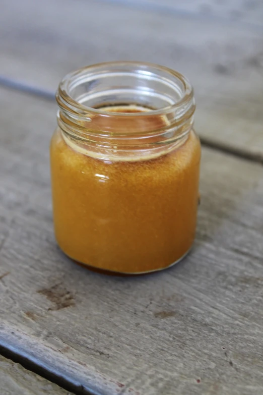 a jar of food that is sitting on a table