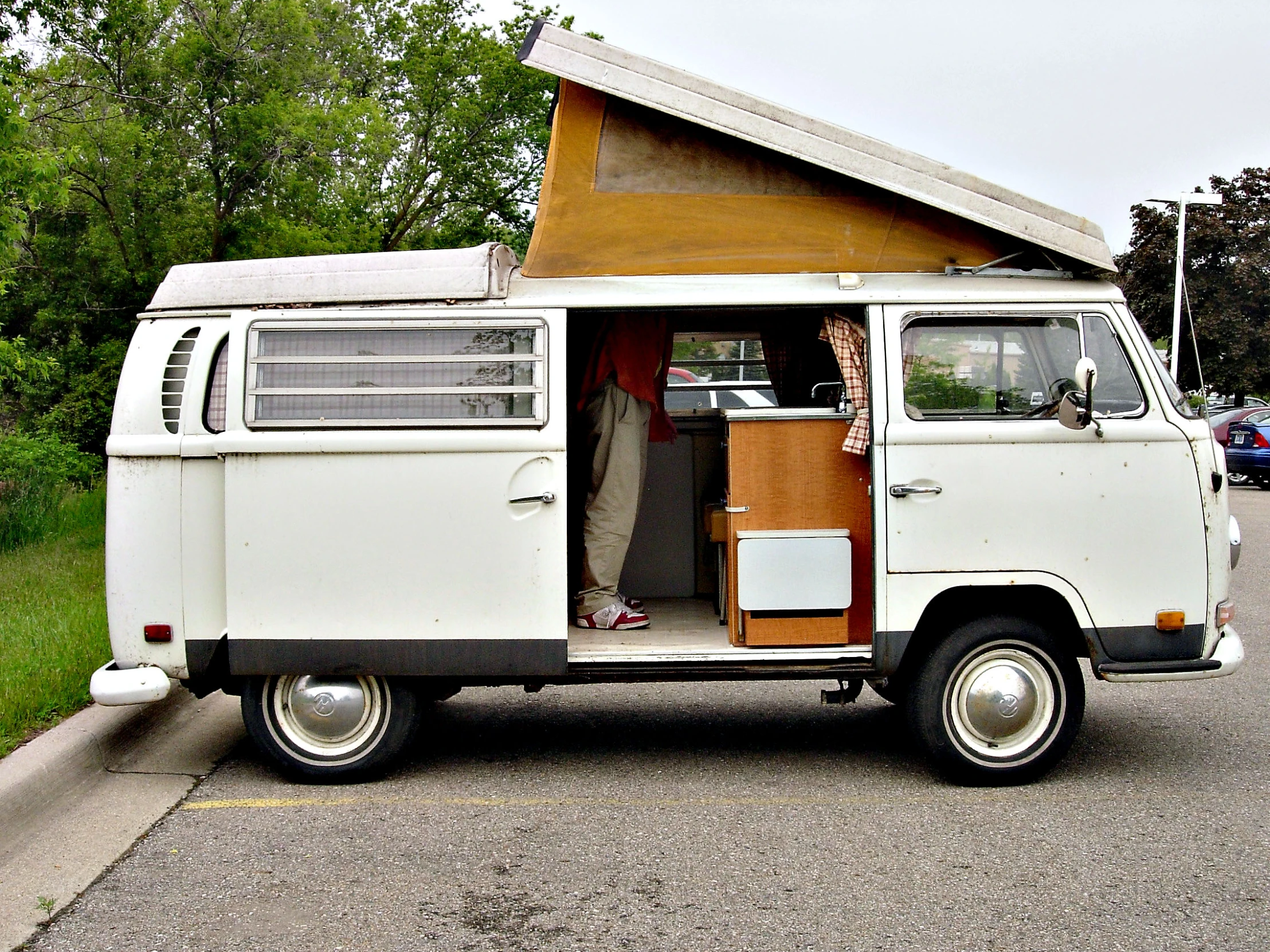 an image of a van with its roof open