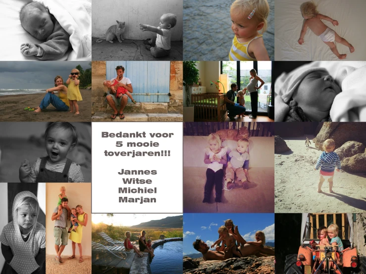a collage of various images featuring babies and adults