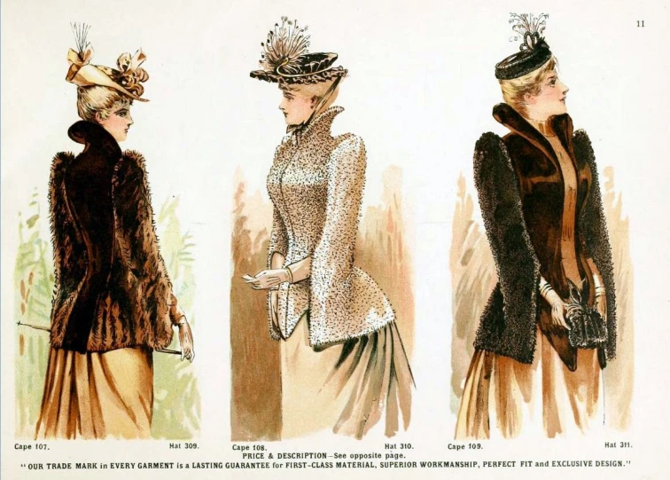an old fashion magazine page showing women in fur coats