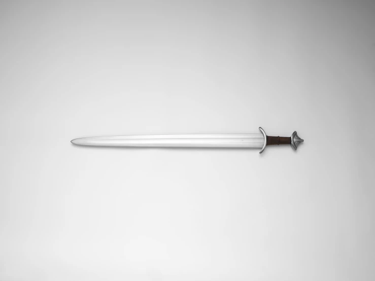 there is a large sword lying on the wall