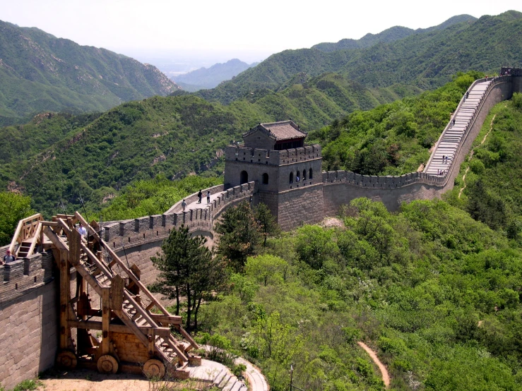 the great wall is in china and there are two stairs up