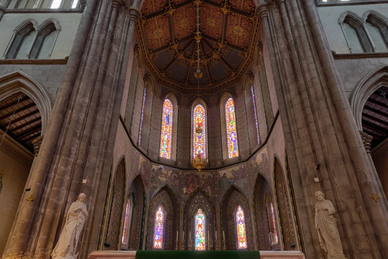 an ornate building with multiple stained glass windows