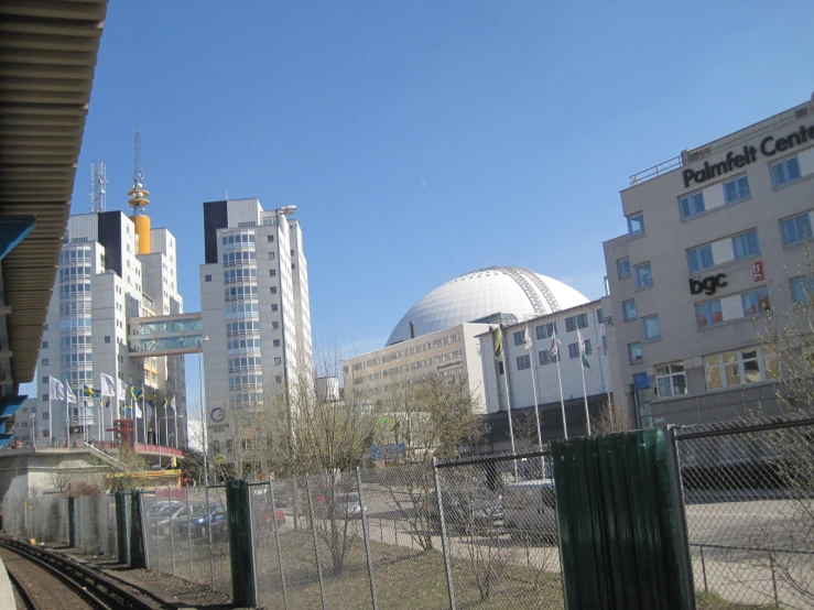 buildings are seen on the outskirts of a city