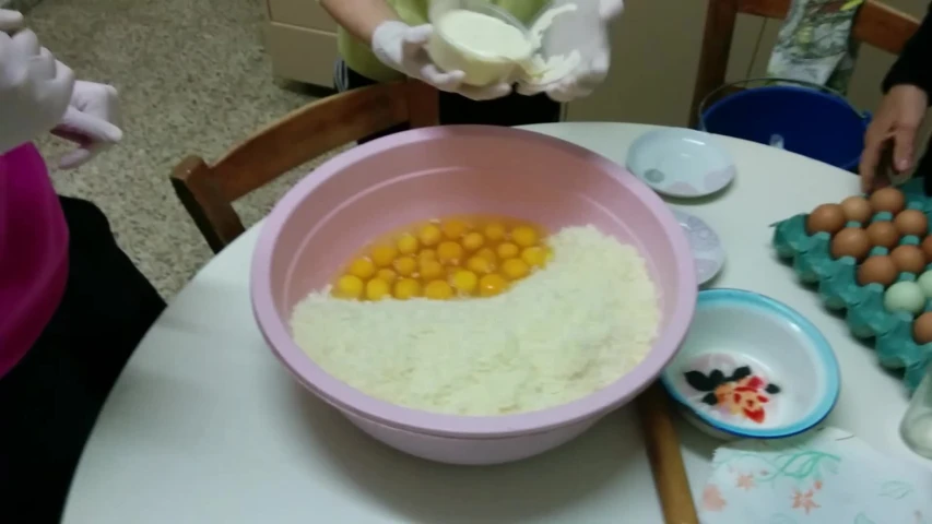 rice, eggs and other items being made at home