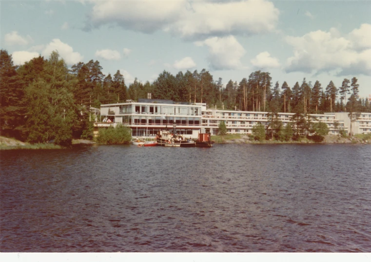 a big home is across from the water