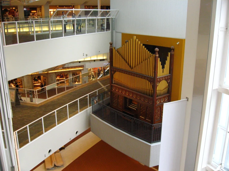 a large pipe organ in a large building