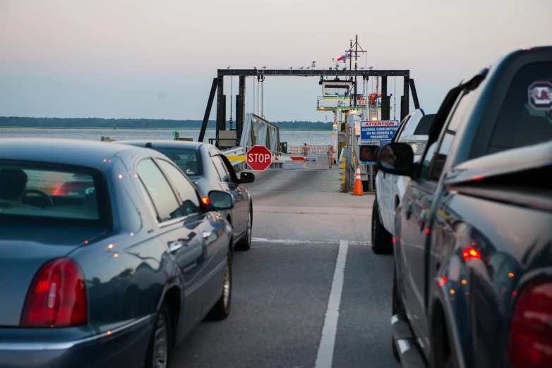 traffic sits at the end of a boat dock