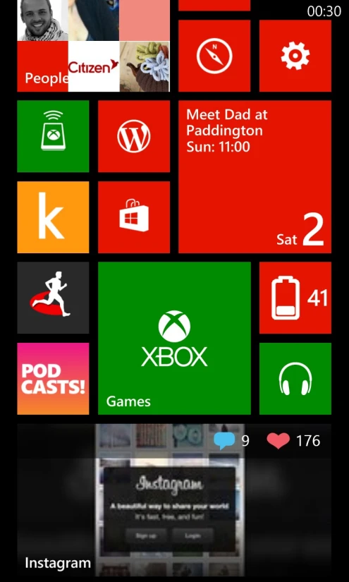 a windows phone with the interface design