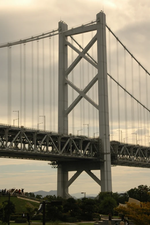 a large bridge with a very long rope