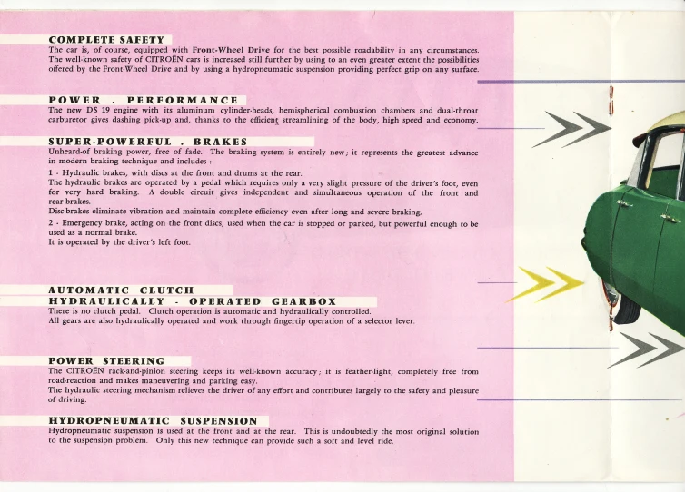 a page in the old automobile manual showing the features of the truck