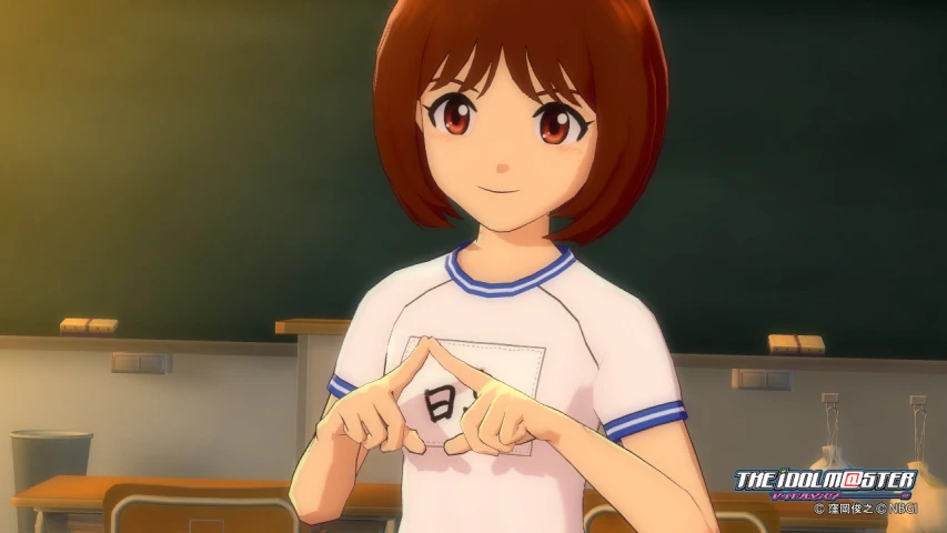 an anime character pointing at a computer screen