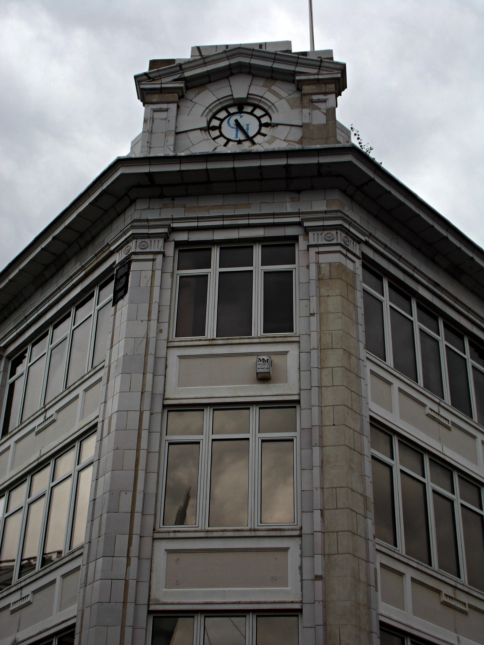 there is a clock on the top of this building