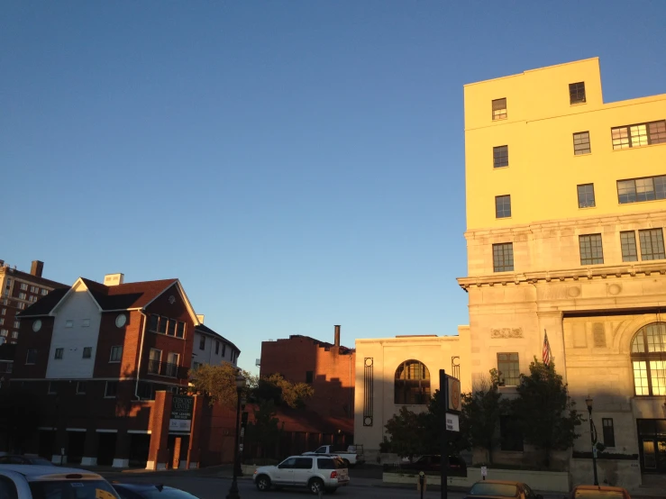 a view of a downtown area of the city