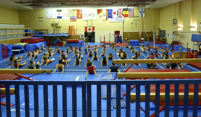 the gym has been equipped with various equipment, including exercise mats