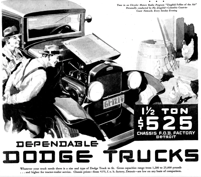 a black and white advert for dodge trucks