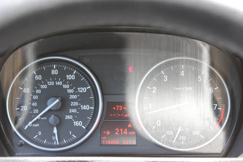 the instrument gauges on the front and rear of a vehicle