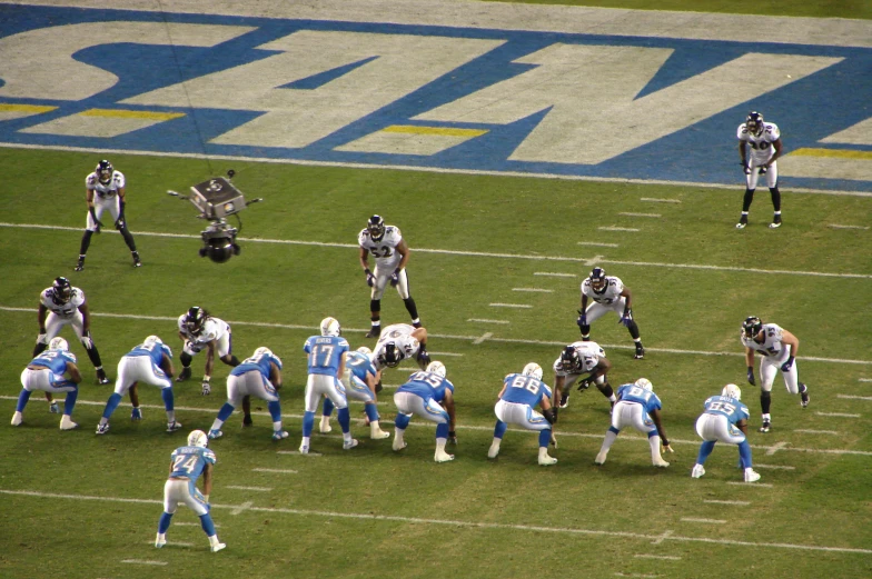 a football team is playing together on the field