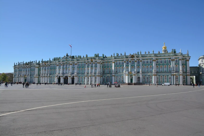 a building is standing in a open square