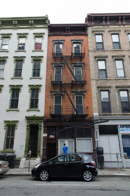 an apartment building on the corner of this street