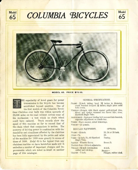 the front page of an old book with a bicycle