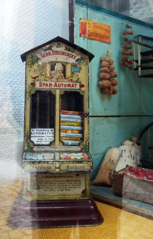 there is a small antique toy store building