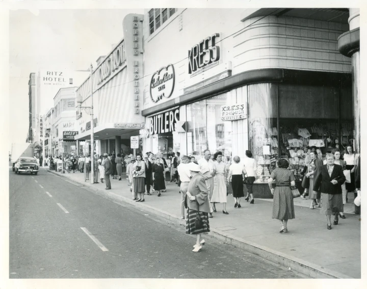 an old po of a busy city street