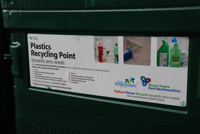 a sign explaining how plastic recycling point will be installed