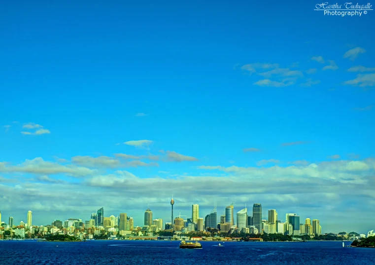 city and bay seen from the water in san francisco