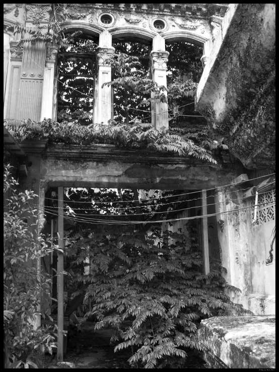 a large window sitting inside of a building