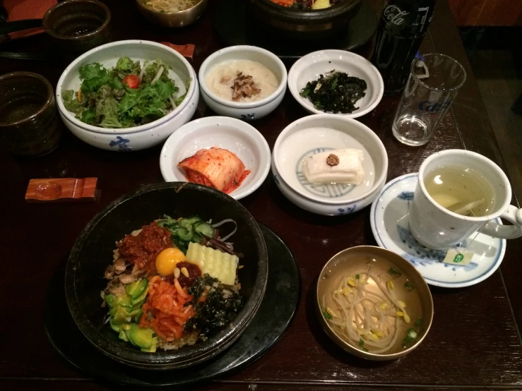 a table topped with different types of dishes
